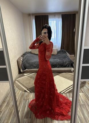 Випускна сукня / червона випускна сукня2 фото