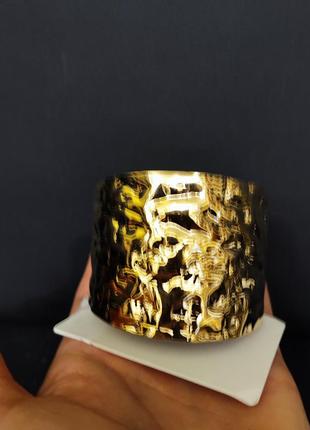 Широкий браслет біжутерія глянцеве золото  stock ціна на бірці 39 долларів6 фото