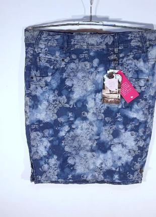 Джинсовая юбка anna scott (р. l) дизайнерская юбка нова с бирками6 фото