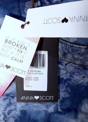 Джинсовая юбка anna scott (р. l) дизайнерская юбка нова с бирками4 фото