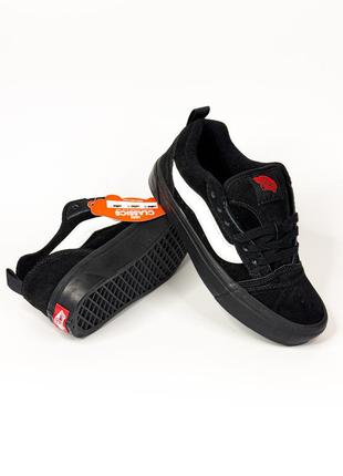 Крутые женские и мужские кеды vans knu skool black чёрные2 фото