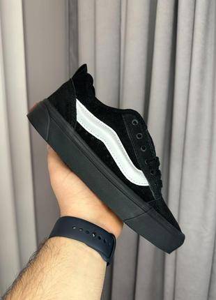 Крутые женские и мужские кеды vans knu skool black чёрные4 фото