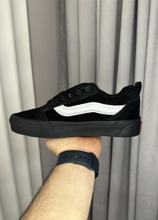 Крутые женские и мужские кеды vans knu skool black чёрные6 фото