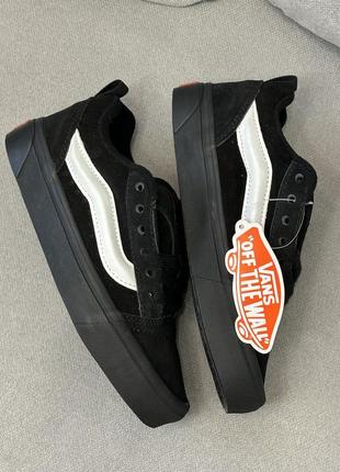 Крутые женские и мужские кеды vans knu skool black чёрные3 фото