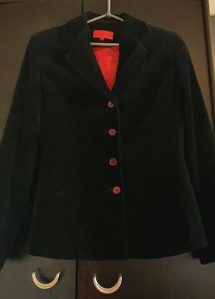 Пиджак черный нарядный бархатный на атласной подкладке е