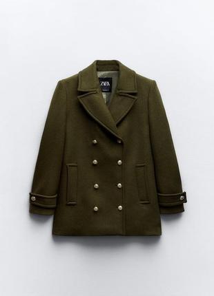 Zara двобортне пальто з вовною в наявності4 фото