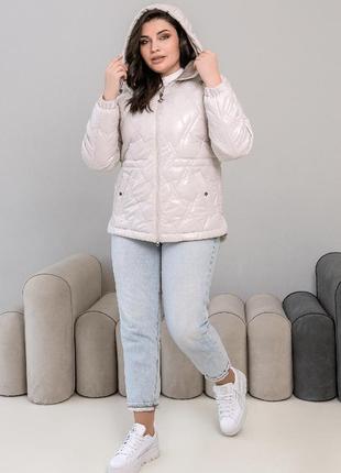 Весняна пряма коротка куртка на тинсулейті еліна великих розмірів 44-58 розміри різні кольори