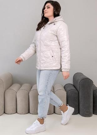 Весняна пряма коротка куртка на тинсулейті еліна великих розмірів 44-58 розміри різні кольори2 фото