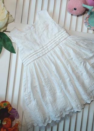Платье сарафан пышное белое нарядное кружевное  на девочку 9-12 -18мес4 фото