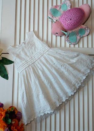 Платье сарафан пышное белое нарядное кружевное  на девочку 9-12 -18мес2 фото