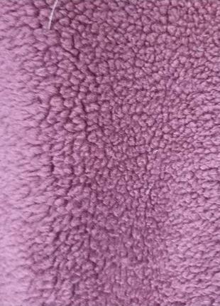 Шерпа меховая рубашка куртка пыльно-фиолетовая оверсайз7 фото