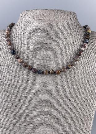 Намисто петерсит натуральний камінь гранований кубик d-6х6мм+- l-50см+-