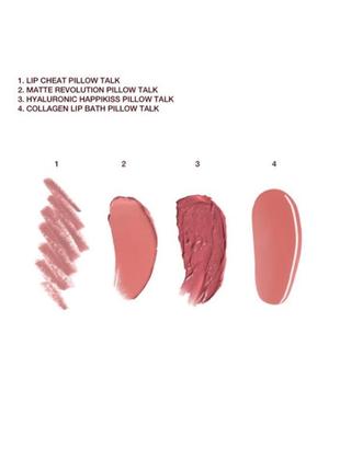 Charlotte tilbury pillow talk beautifying lip set помада, блиск, бальзам та контурний олівець для губ3 фото