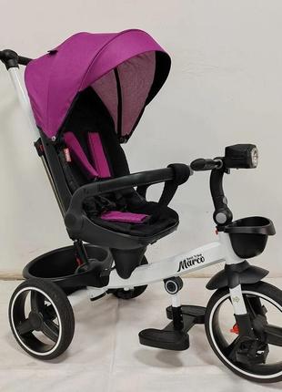 Триколісний велосипед з поворотним сидінням best trike marco ,фара,складне кермо 9155