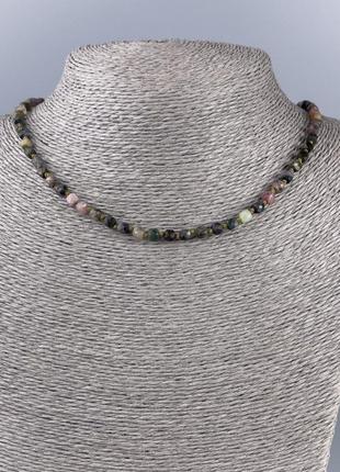 Ожерелье турмалин натуральный камень граненый кубик d-4х4мм+- l-50см+-1 фото