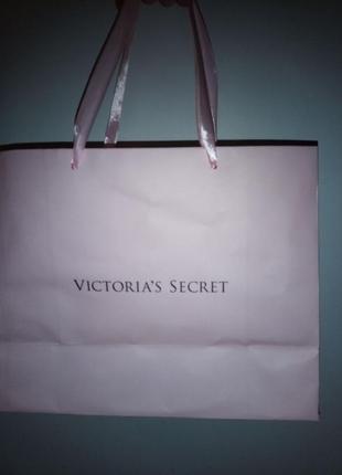 Подарунковий паперовий пакет victoria's secret (вікторія сікрет)2 фото