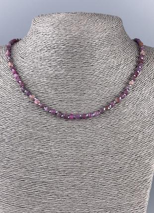 Намисто турмалін натуральний камінь гранований кубик d-4х4мм+- l-50см+-