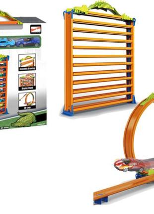 Трек с запуском автотрек с мертвой петлей и машинками 8899-14 гараж