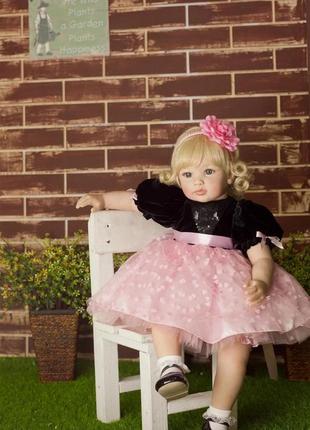 Силіконова колекційна лялька реборн reborn дівчинка дарина (вінілова лялька) висота 60 см2 фото