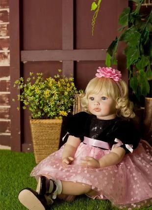 Силіконова колекційна лялька реборн reborn дівчинка дарина (вінілова лялька) висота 60 см5 фото