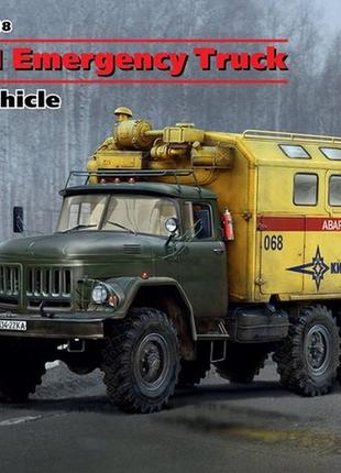 Сборная модель автомобиль технической помощи зил-131 icm 35518 zil-131 emergency truck, soviet vehicle