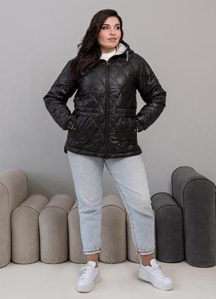 Весняна пряма коротка куртка на тинсулейті еліна великих розмірів 44-58 розміри різні кольори