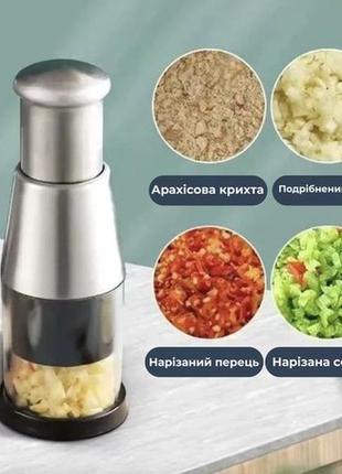 Часничниця potato cutter подрібнювач для овочів універсальний6 фото