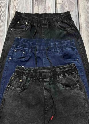 Модні джинси джегінси на резинці весна-літо великі розміри 50-60 сині