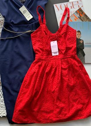 👗отличное красное платье миди/красное платье колокольчик/платье перфорация👗