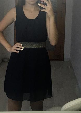 Шифоновое синее платье 7