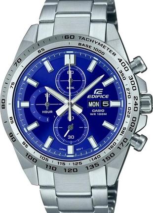 Чоловічий годинник casio edifice efr-574d-2avuef, сріблястий з синім