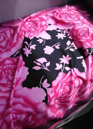 Красивый платок в розы (есть дефекты)5 фото