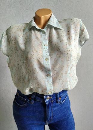 100% шелковая блуза, рубашка, пастельные тона1 фото