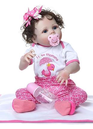 Силіконова колекційна лялька реборн reborn дівчинка ніколь (вінілова лялька) висота 55 см2 фото