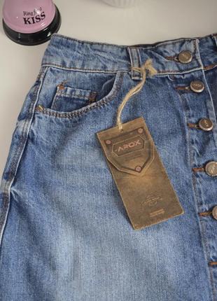Женская джинсовая юбка, завышенная талия, супер качество4 фото