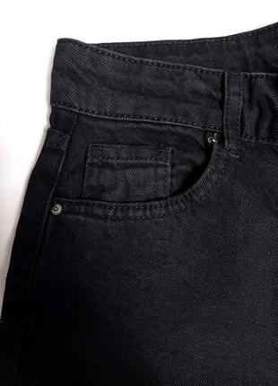 Женские джинсы палаццо с широкими штанинами черного цвета5 фото
