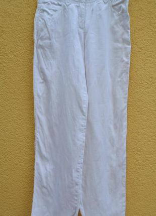 Классические базовые белые льняные  брюки  от бренда gerry weber2 фото