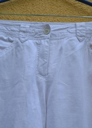 Классические базовые белые льняные  брюки  от бренда gerry weber4 фото