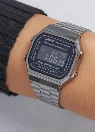 Мужские часы casio a-168wgg-1bdf, титановый с черным3 фото