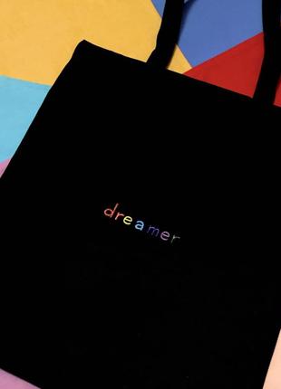 Эко-сумка шоппер с надписью "dreamer"