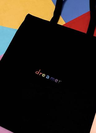 Эко-сумка шоппер с надписью "dreamer"