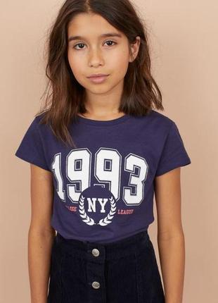 Хлопковая футболочка для девочки 10-12 лет h&m1 фото