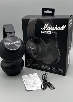 Бездротові накладні компактні повнорозмірні середні навушники bluetooth marshall wh-xm6 bkt