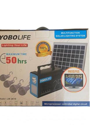 Станция yobolife lm-3615 солнечный фонарь для кемпинга со светодиодными лампами высокой яркости lm-3615 25000