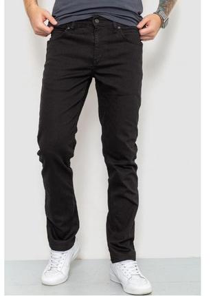 Черные мужские джинсы теплые на флисе черного цвета