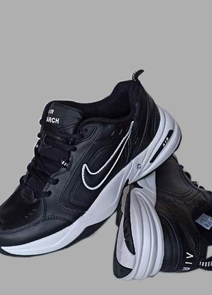 Кроссовки мужские nike air monarch white black / найк аир монарх черно белые5 фото