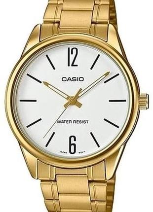 Мужские часы casio mtp-v005g-7budf, золотой с белым