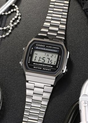 Мужские часы casio a168wgg-1adf, титановые с черным2 фото