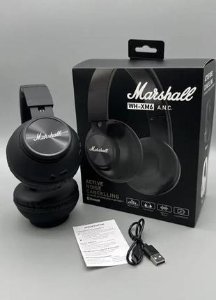 Бездротові навушники накладні повнорозмірні круглі bluetooth marshall wh-xm6, кращі накладні mky
