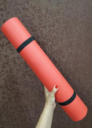 Набір для фітнесу та йоги: килимок для тренувань slimfit розміром 1800х600х4 мм та 5 резинок-еспандерів8 фото